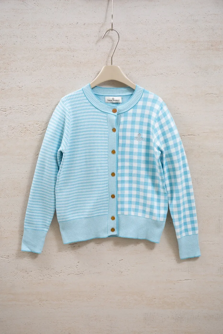 vivienne west wood queen mother 25 new autumn and winter embroidery splicing knitted round neck cardigan S M L